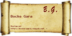 Bocke Gara névjegykártya